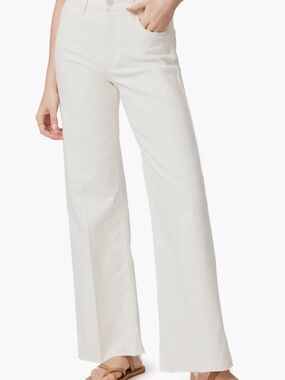 PAIGE Anessa Raw Hem High Waist Wide Leg Jeans 30